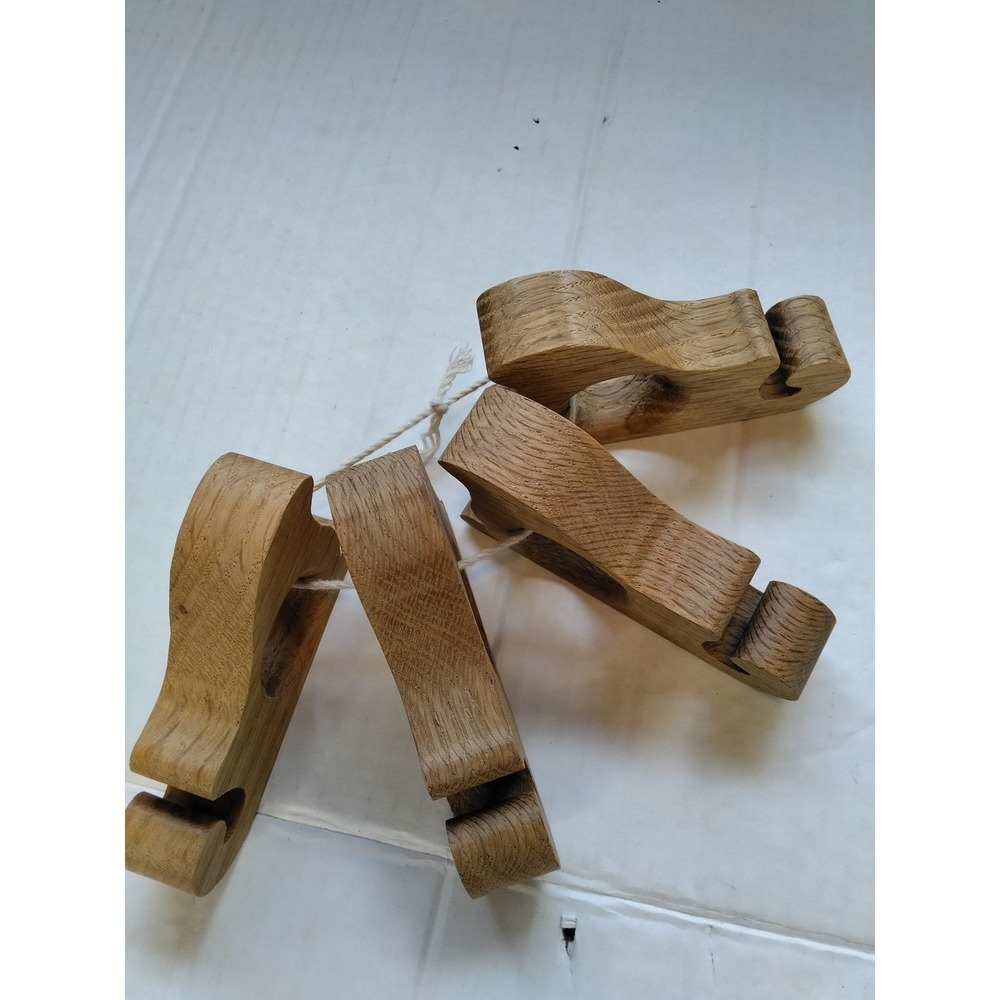 Set of 4 Vintage Wooden Sleigh Napkin Rings Christmas Holiday Table Decor - Picture 4 of 8